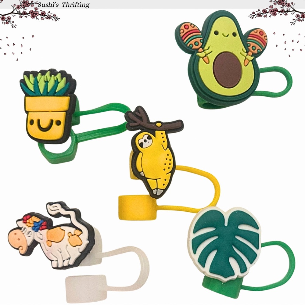 Cute Straw Topper Set